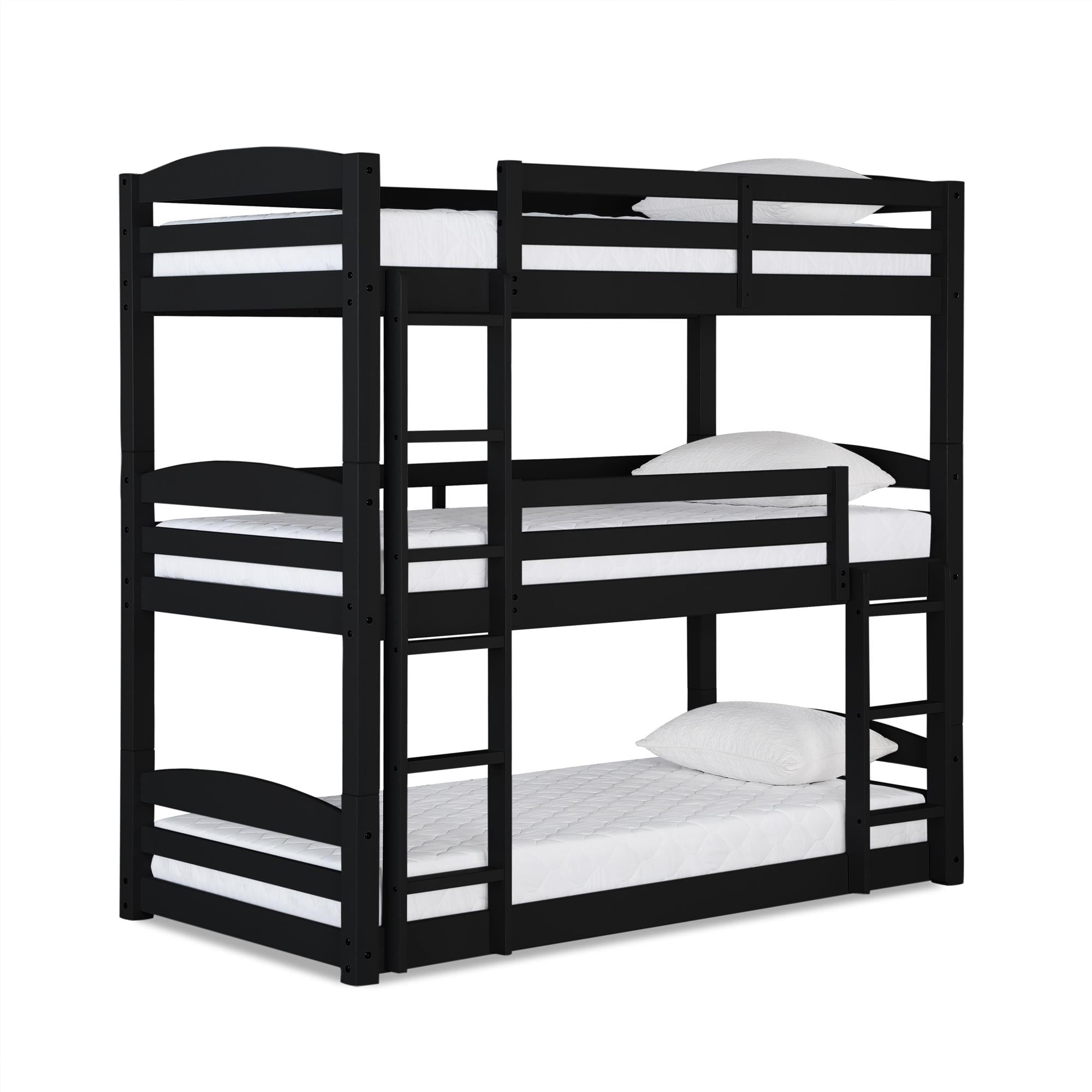 DHP Sierra Kids' Wood Triple Bunk Bed - Black