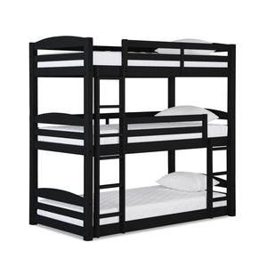 DHP Sierra Kids' Wood Triple Bunk Bed - Black