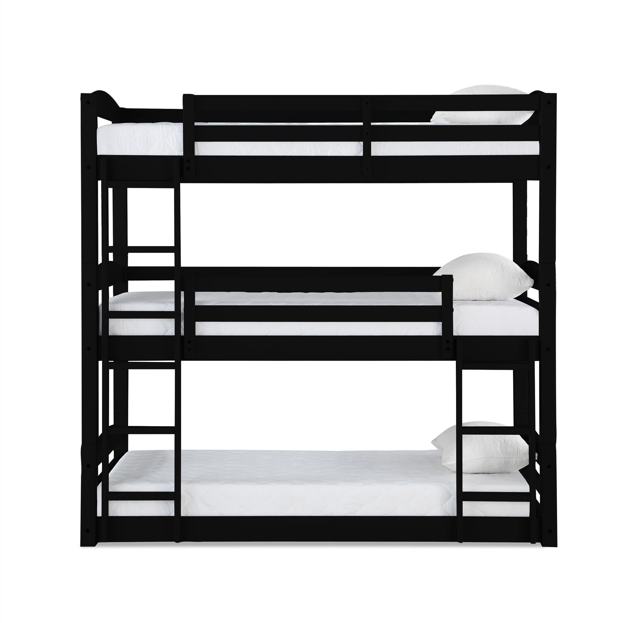 DHP Sierra Kids' Wood Triple Bunk Bed - Black