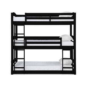 DHP Sierra Kids' Wood Triple Bunk Bed - Black