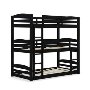 DHP Sierra Kids' Wood Triple Bunk Bed - Black