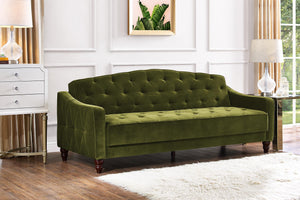 Novogratz Vintage Tufted Sofa Sleeper II - Green