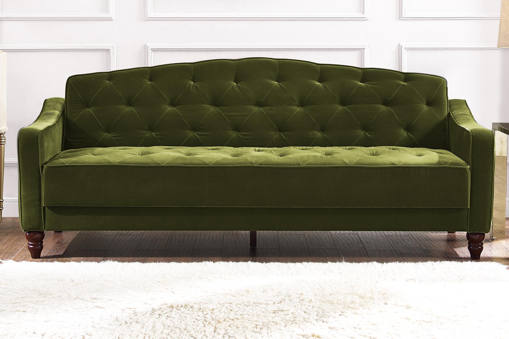 Novogratz Vintage Tufted Sofa Sleeper II - Green
