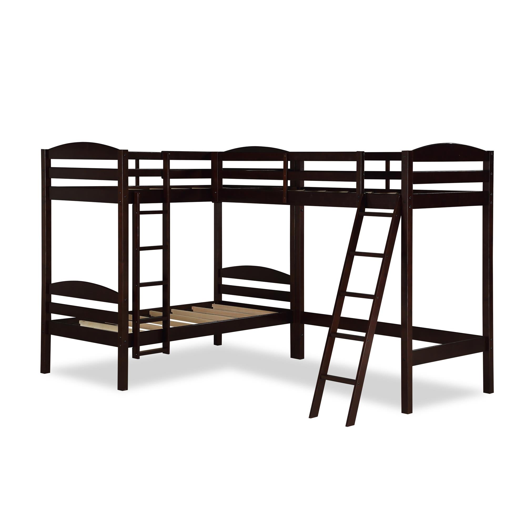 DHP Clearwater Wood Triple Bunk Bed - Espresso