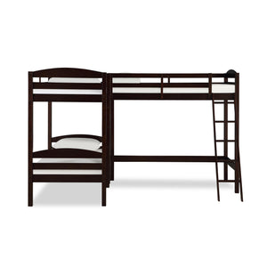 DHP Clearwater Wood Triple Bunk Bed - Espresso - Twin