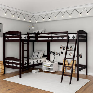 DHP Clearwater Wood Triple Bunk Bed - Espresso