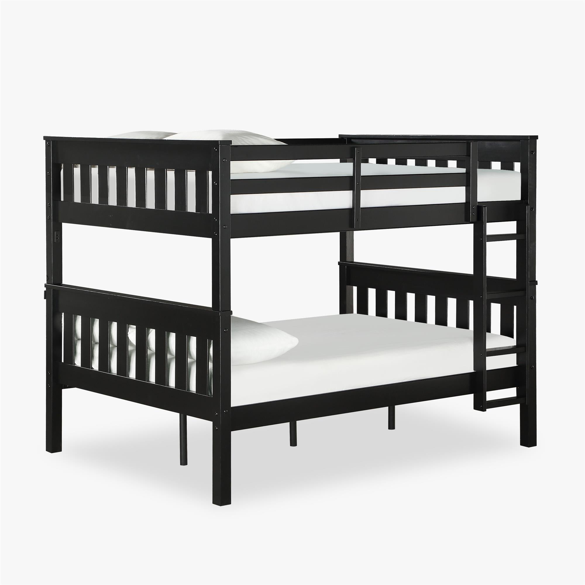 DHP Moon Kids' Wood Bunk Bed with USB - Black