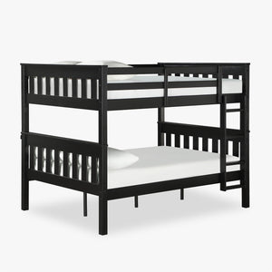 DHP Moon Kids' Wood Bunk Bed with USB - Black