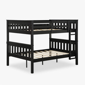 DHP Moon Kids' Wood Bunk Bed with USB - Black