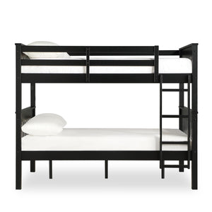 DHP Moon Kids' Wood Bunk Bed with USB - Black
