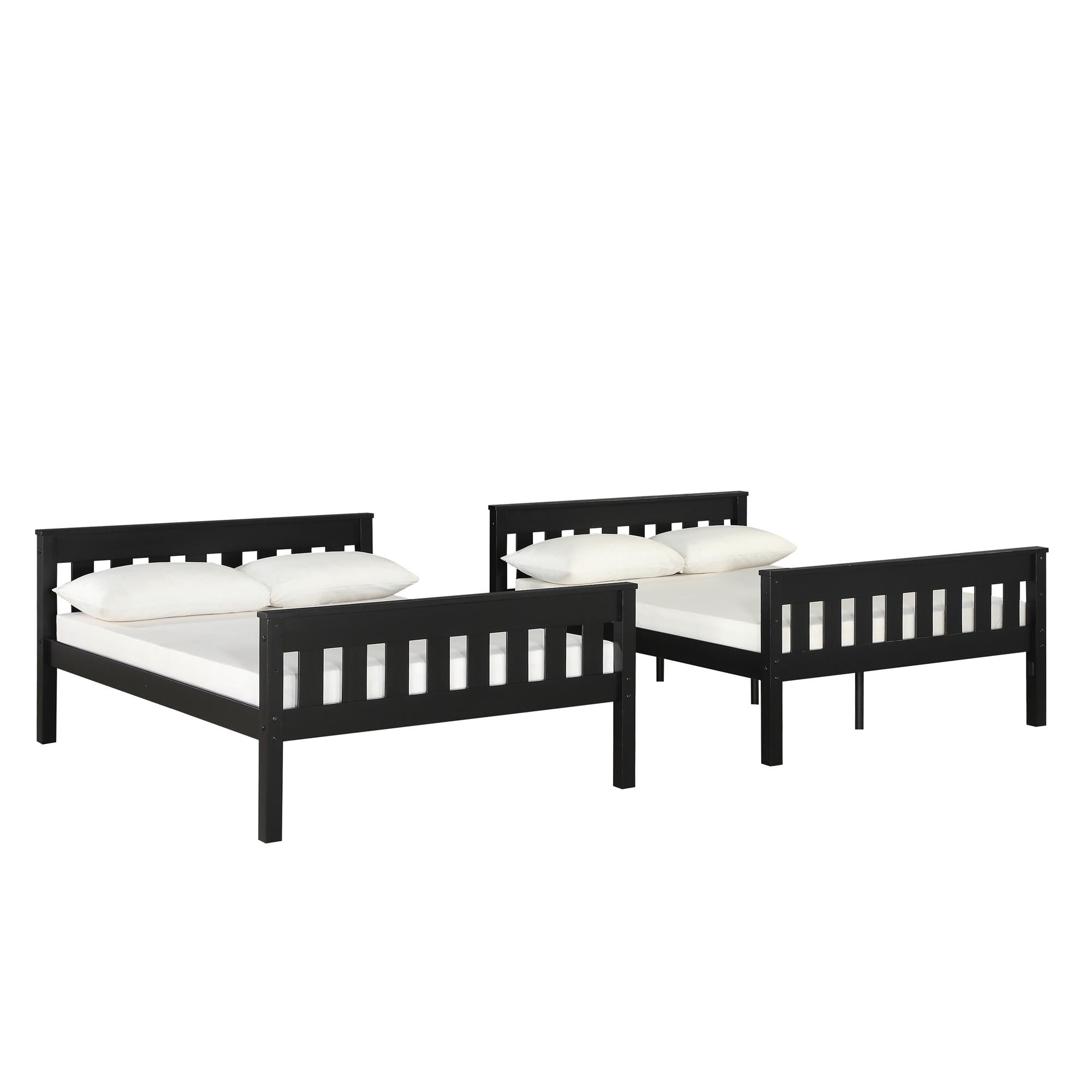 DHP Moon Kids' Wood Bunk Bed with USB - Black