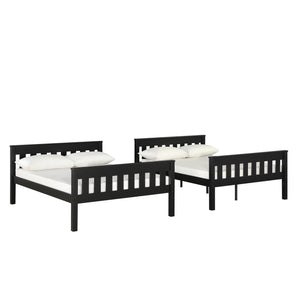 DHP Moon Kids' Wood Bunk Bed with USB - Black