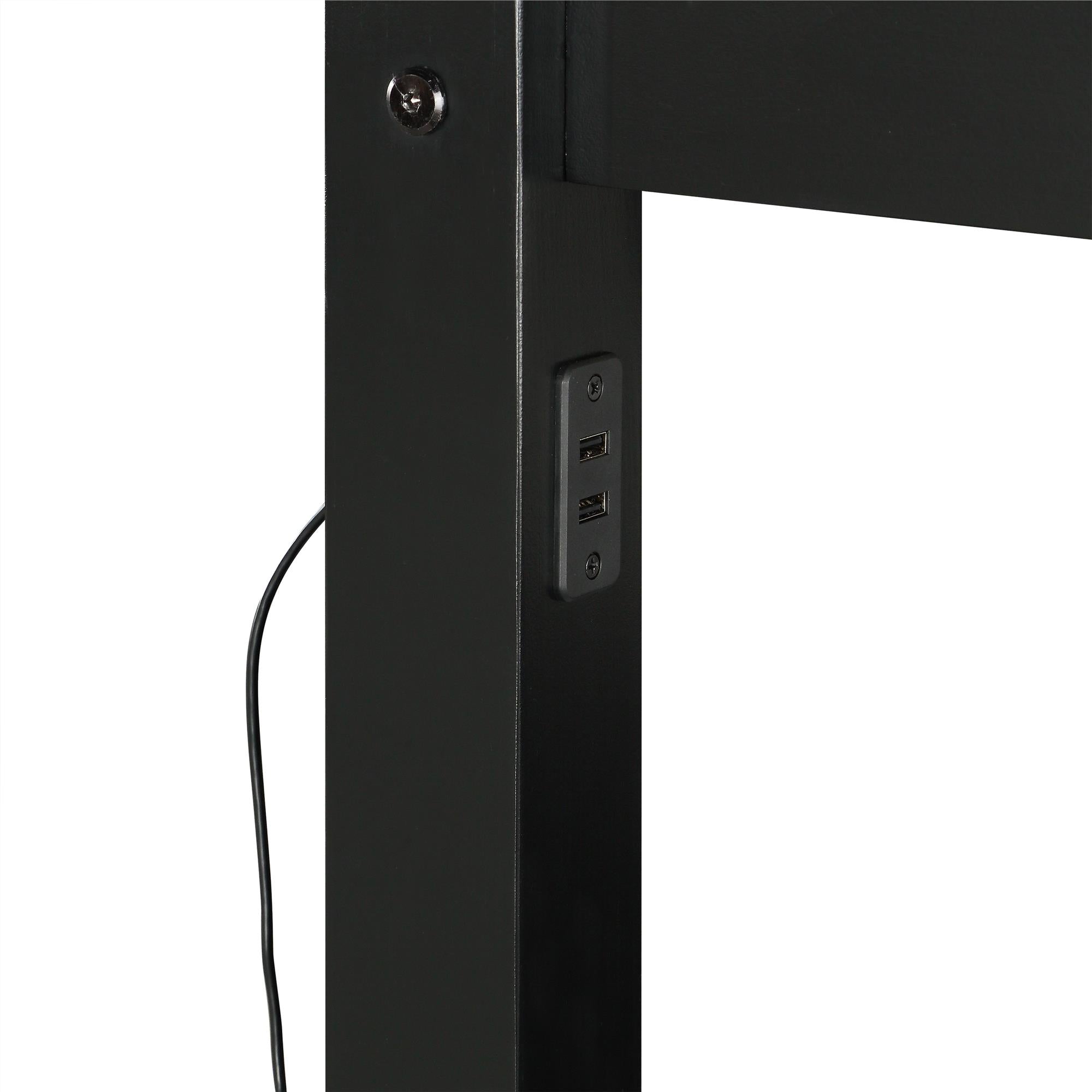 DHP Moon Kids' Wood Bunk Bed with USB - Black