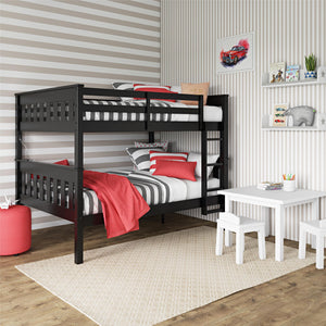 DHP Moon Kids' Wood Bunk Bed with USB - Black