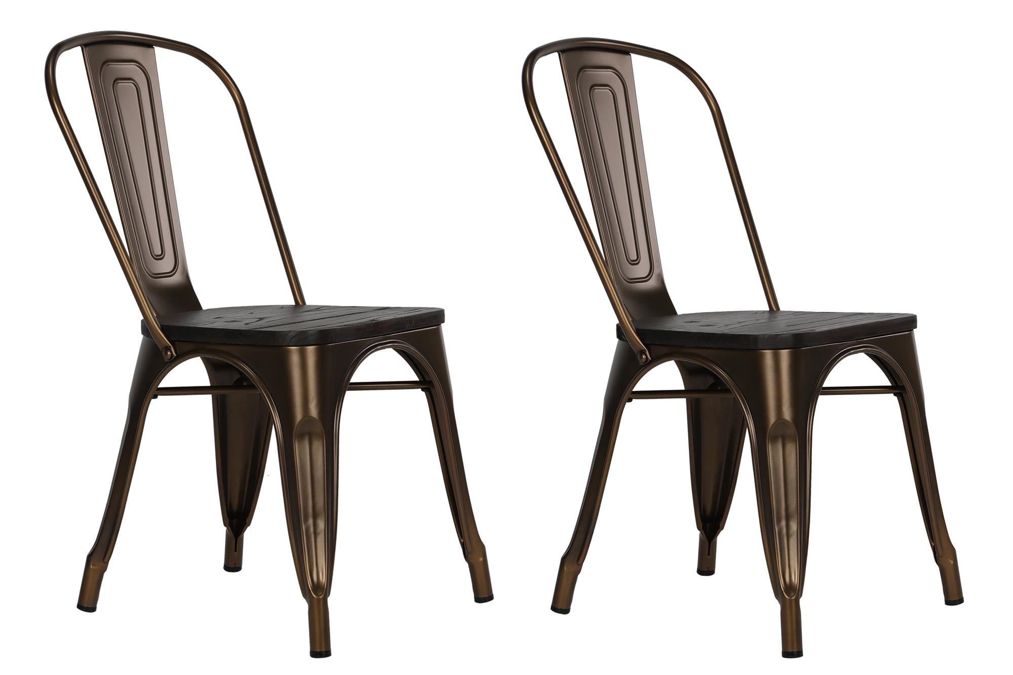 DHP Fusion Stackable Dining Chairs, Set of 2 - Bronze