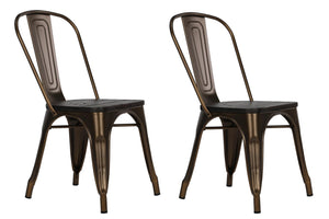 DHP Fusion Stackable Dining Chairs, Set of 2 - Bronze