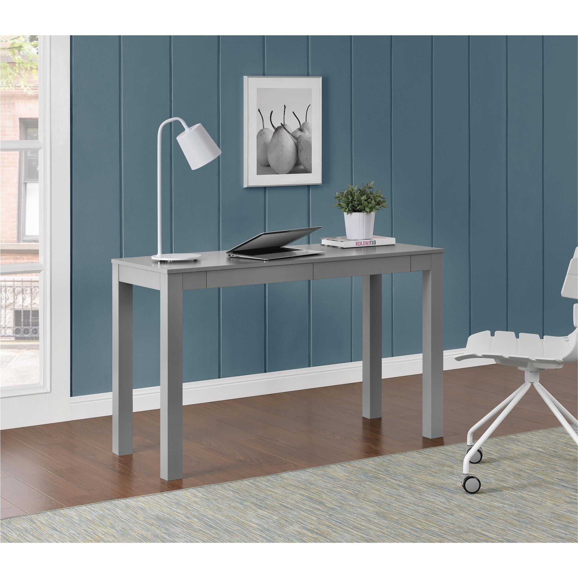 Ameriwood Home Large Parsons 2-Drawer Computer Desk - Gray