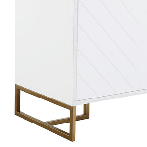 CosmoLiving Herringbone Console Unit - White