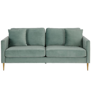 CosmoLiving Highland 72" Velvet Sofa with Matching Pillows - Seafoam Green