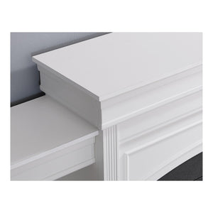 Ameriwood Home Lamont Electric Fireplace with Mantel and Side Bookcases - White