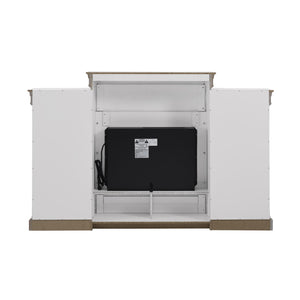 Ameriwood Home Lamont Electric Fireplace with Mantel and Side Bookcases - White