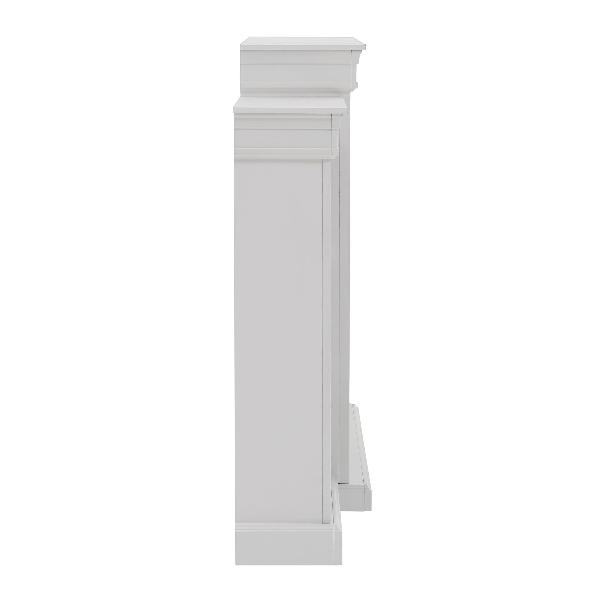 Ameriwood Home Lamont Electric Fireplace with Mantel and Side Bookcases - White