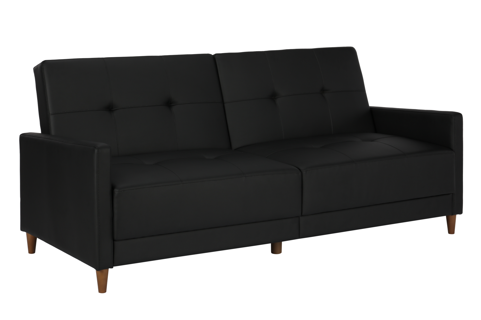 DHP Andora Futon Sofa Bed - Black Faux Leather