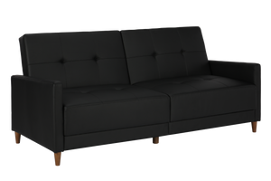 DHP Andora Futon Sofa Bed - Black Faux Leather