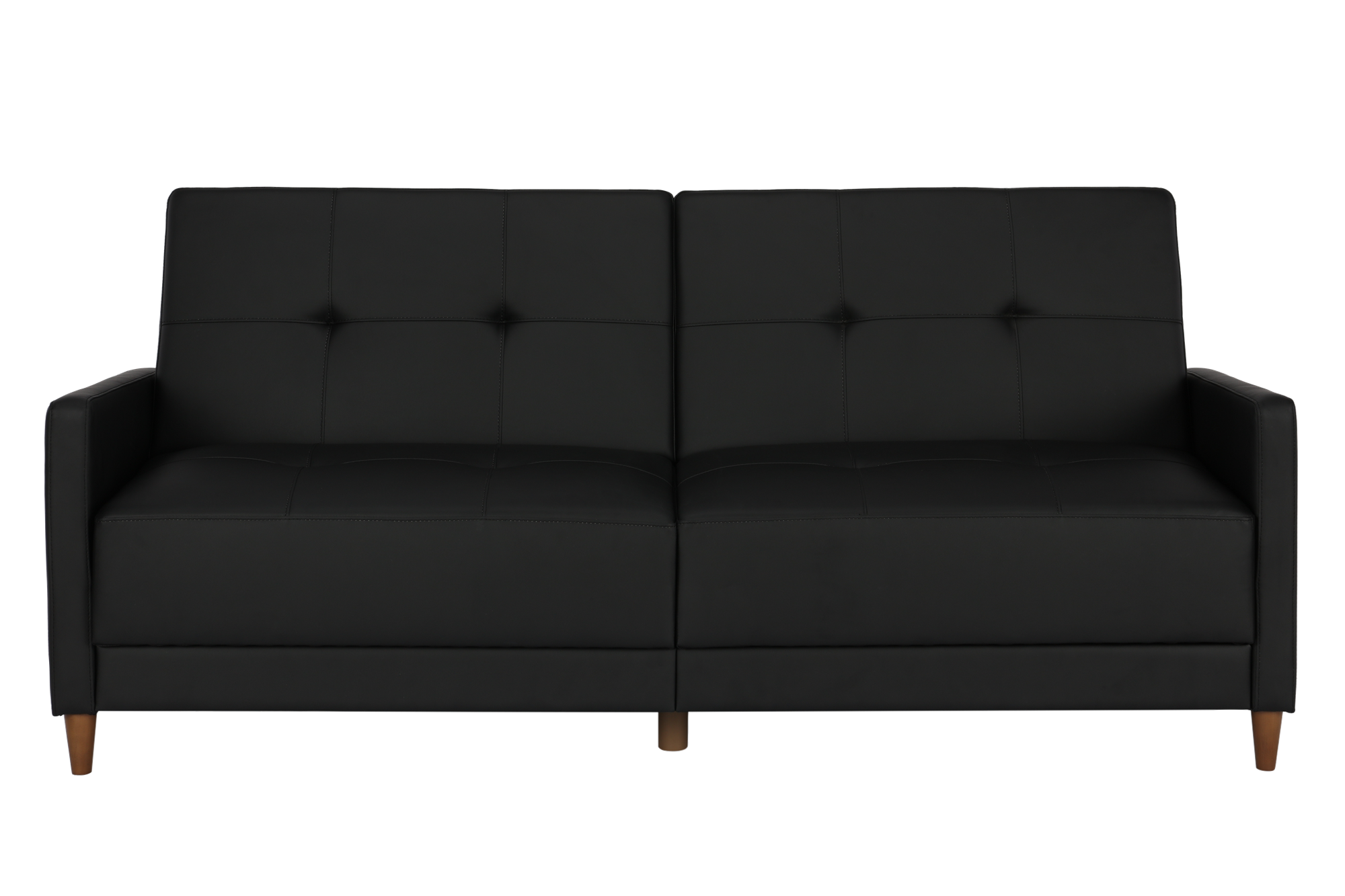DHP Andora Futon Sofa Bed - Black Faux Leather