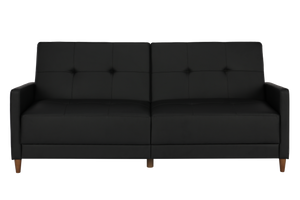 DHP Andora Futon Sofa Bed - Black Faux Leather
