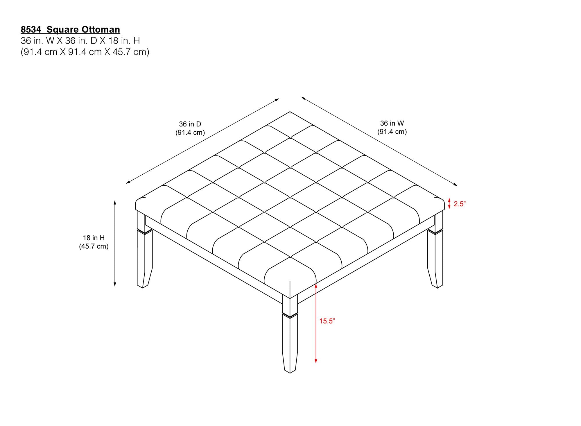 DHP Charlie Square Ottoman - Beige