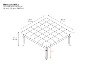 DHP Charlie Square Ottoman - Beige