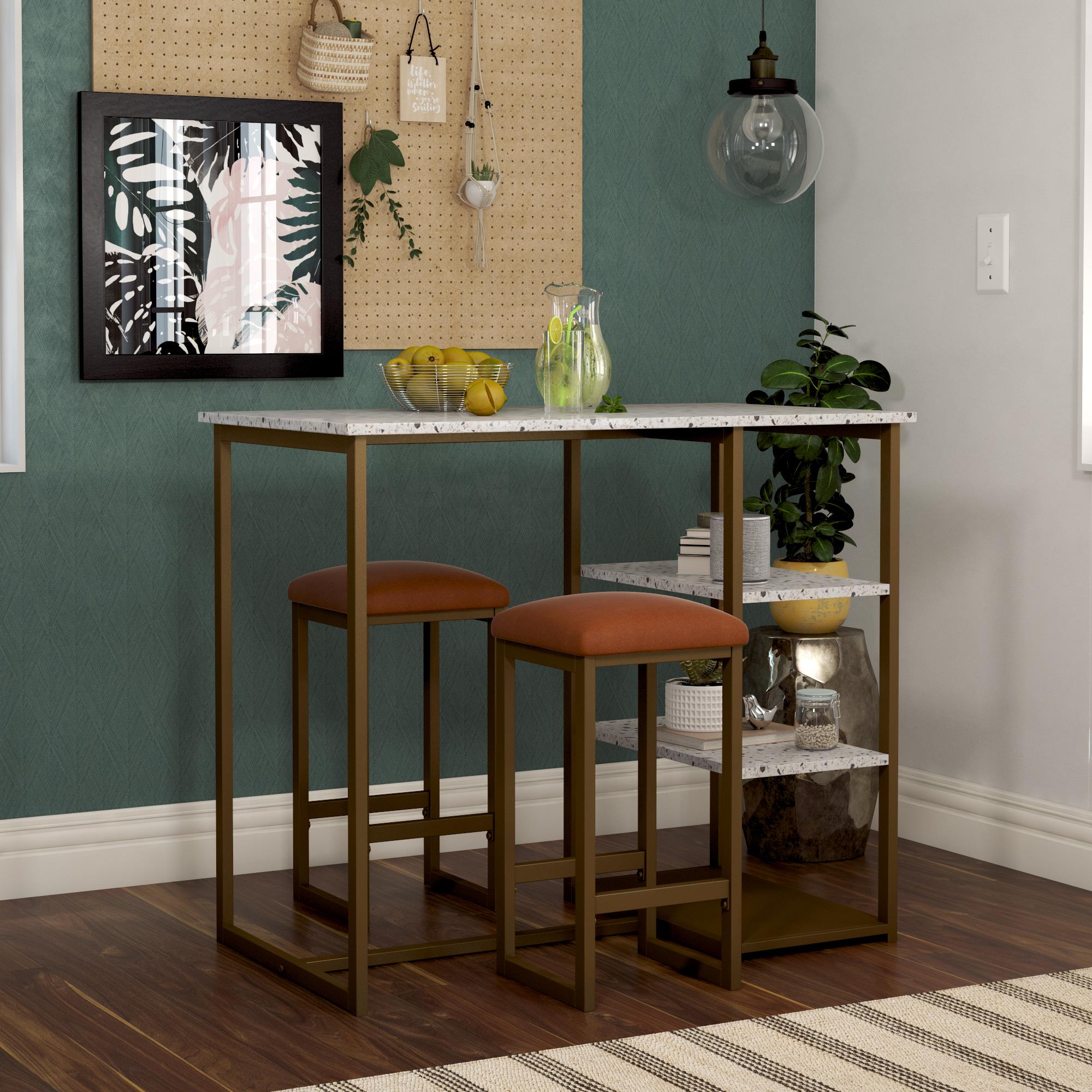 Novogratz Nora 3-Piece Dining Set - White