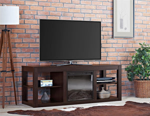 Ameriwood Home Parsons Electric Fireplace TV Stand for TVs up to 65" - Espresso