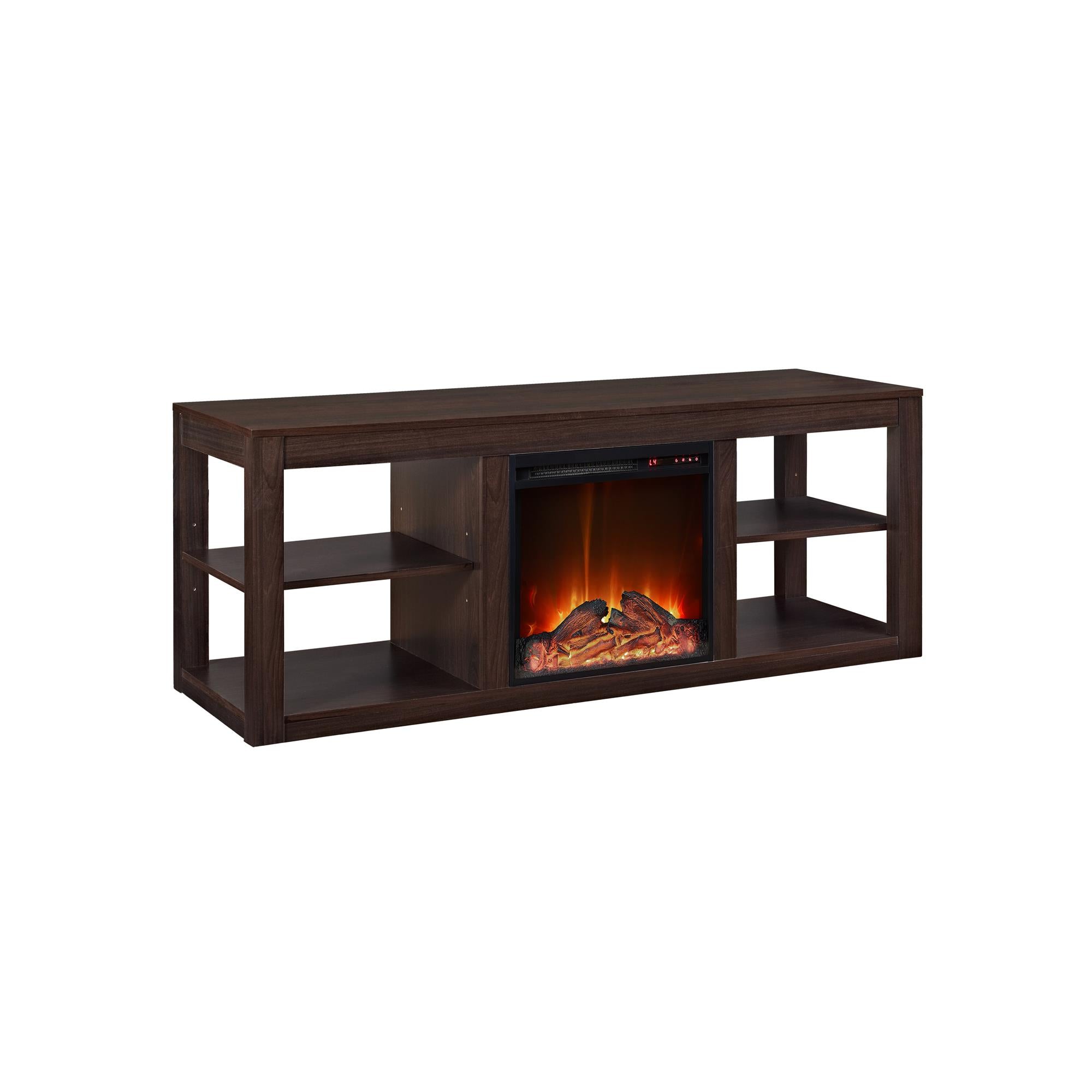 Ameriwood Home Parsons Electric Fireplace TV Stand for TVs up to 65" - Espresso