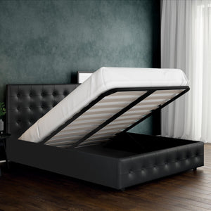 DHP Cambridge Upholstered Bed with Storage - Black - Full