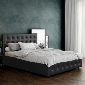 DHP Cambridge Upholstered Bed with Storage - Black - Full