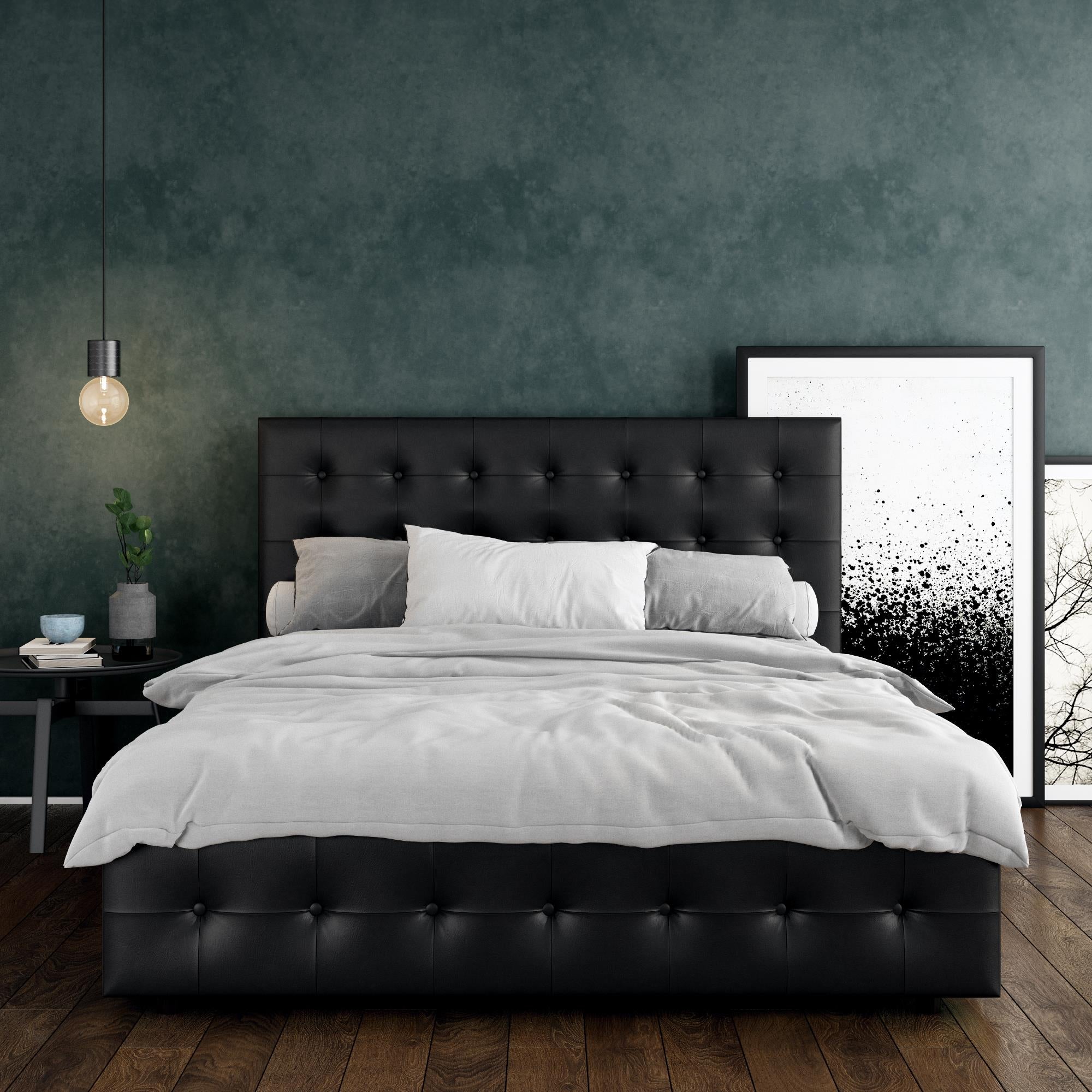DHP Cambridge Upholstered Bed with Storage - Black - Queen