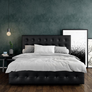 DHP Cambridge Upholstered Bed with Storage - Black - Queen