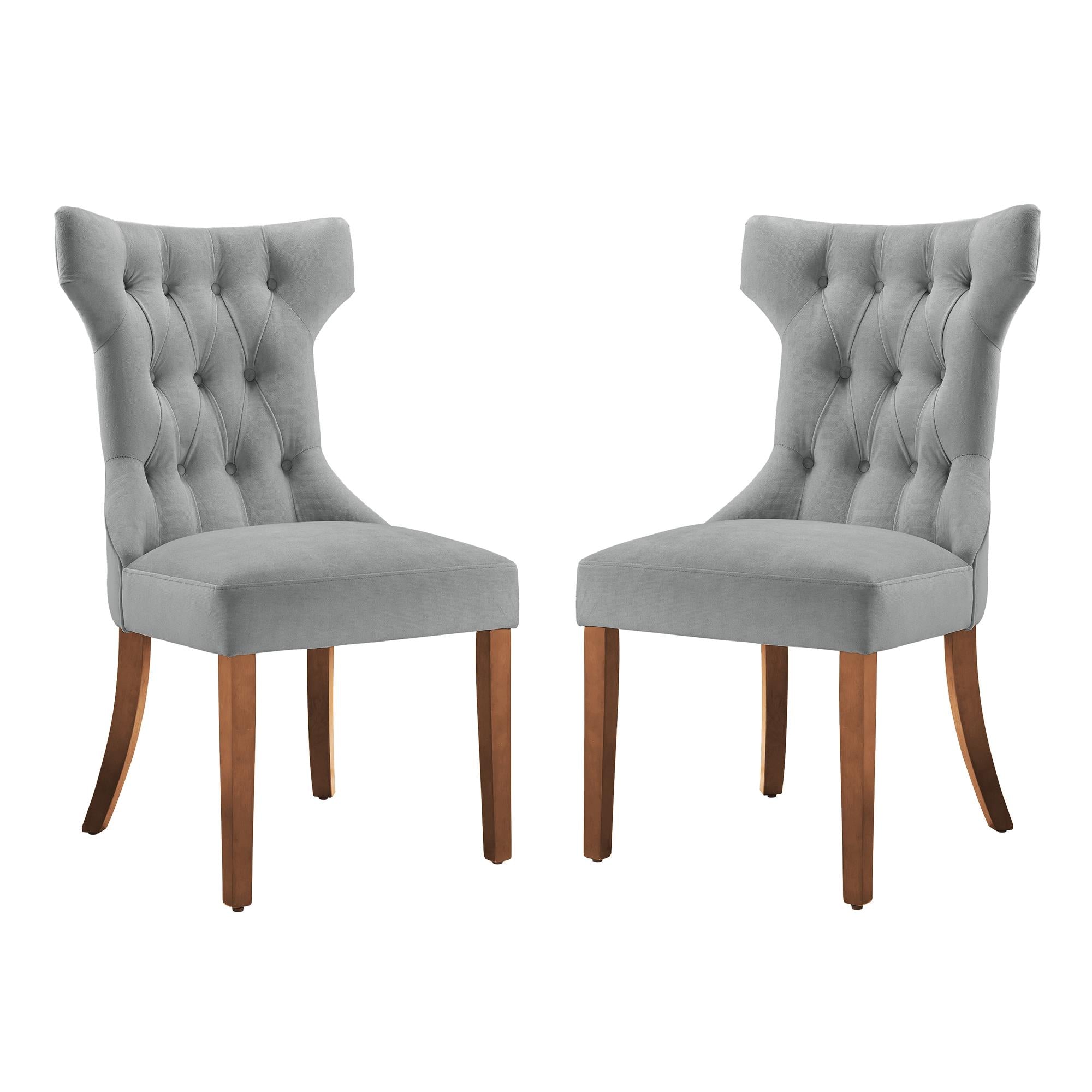 DHP Clairborne Tufted Dining Chairs, Set of 2 - Gray - Set of 2