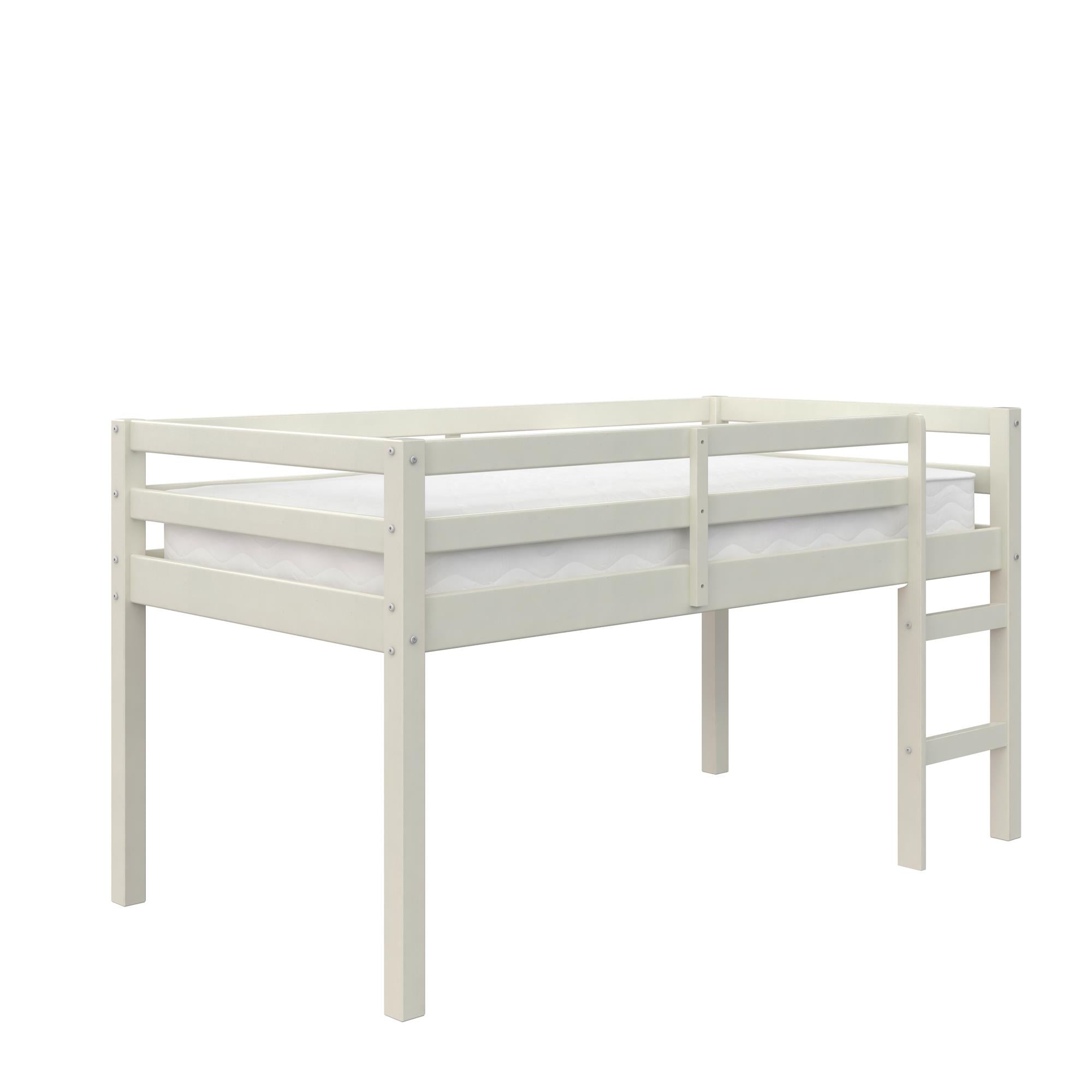 DHP Milton Kids' Low Wood Loft Bed - White