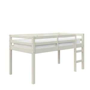 DHP Milton Kids' Low Wood Loft Bed - White