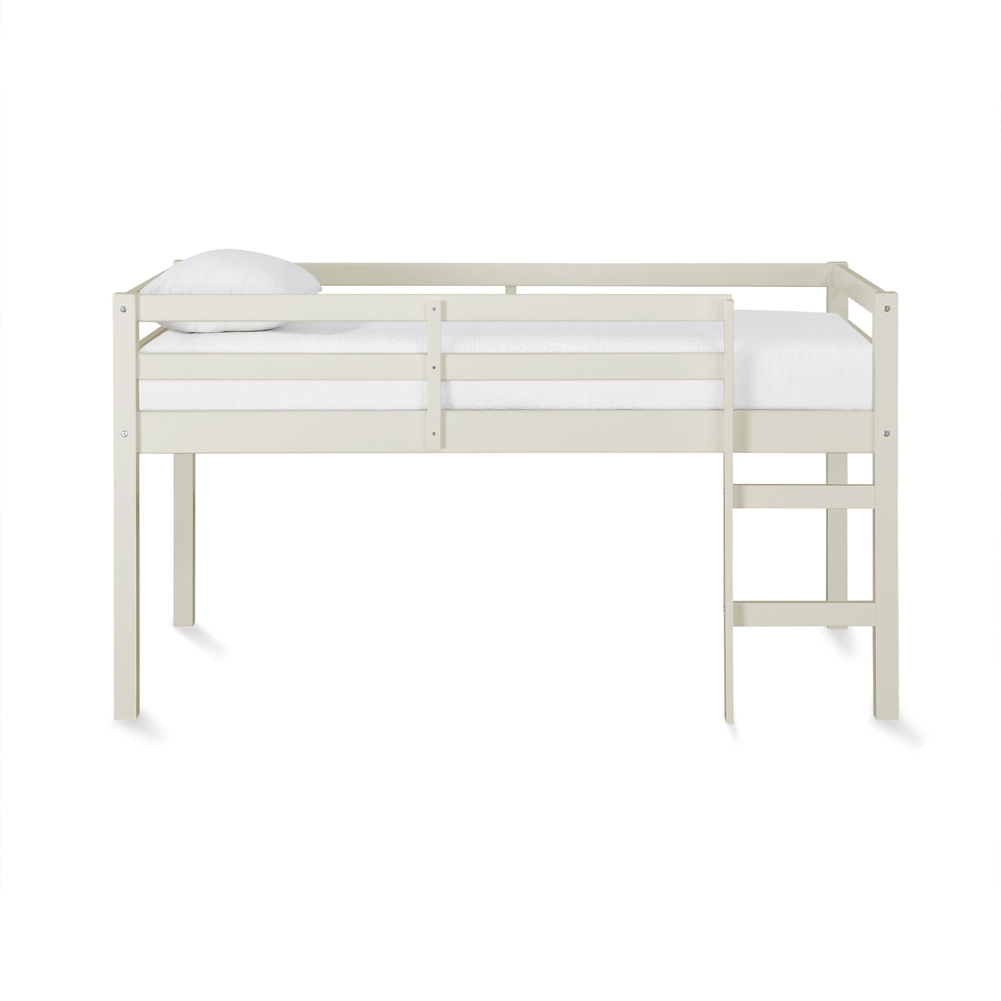 DHP Milton Kids' Low Wood Loft Bed - White