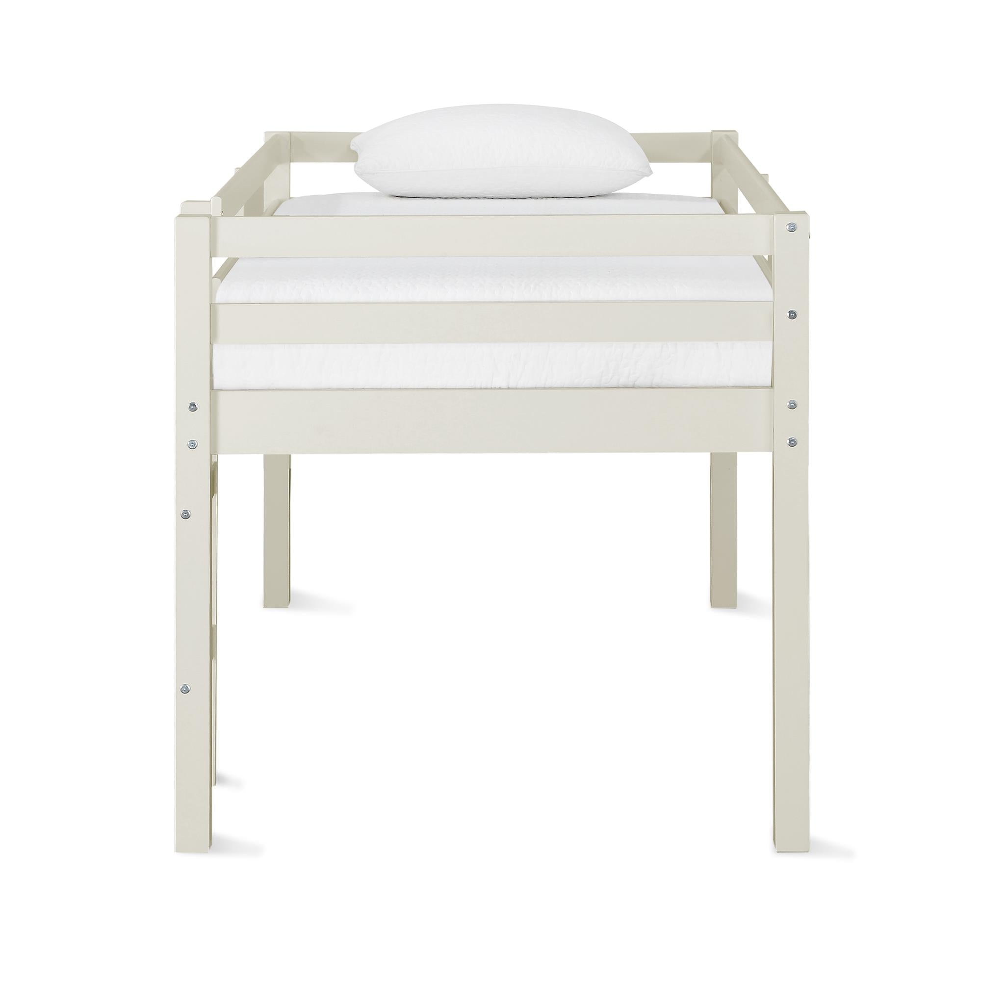 DHP Milton Kids' Low Wood Loft Bed - White