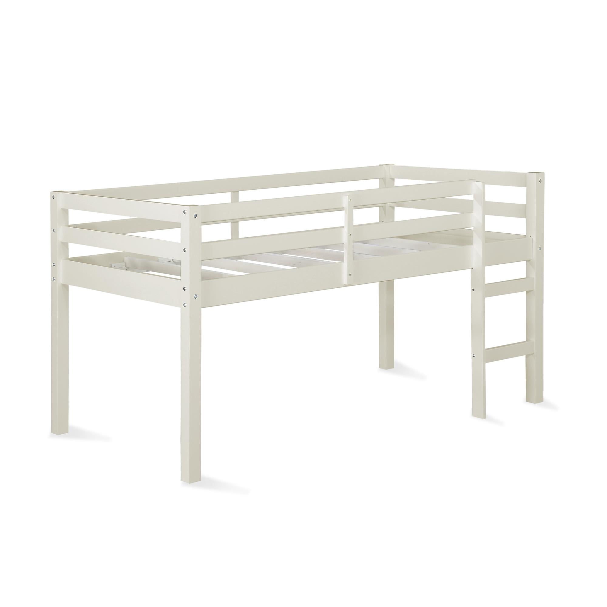 DHP Milton Kids' Low Wood Loft Bed - White