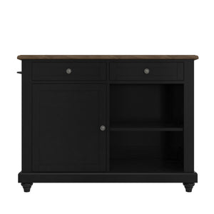 DHP Kelsey Kitchen Island with 2 Stools - Black
