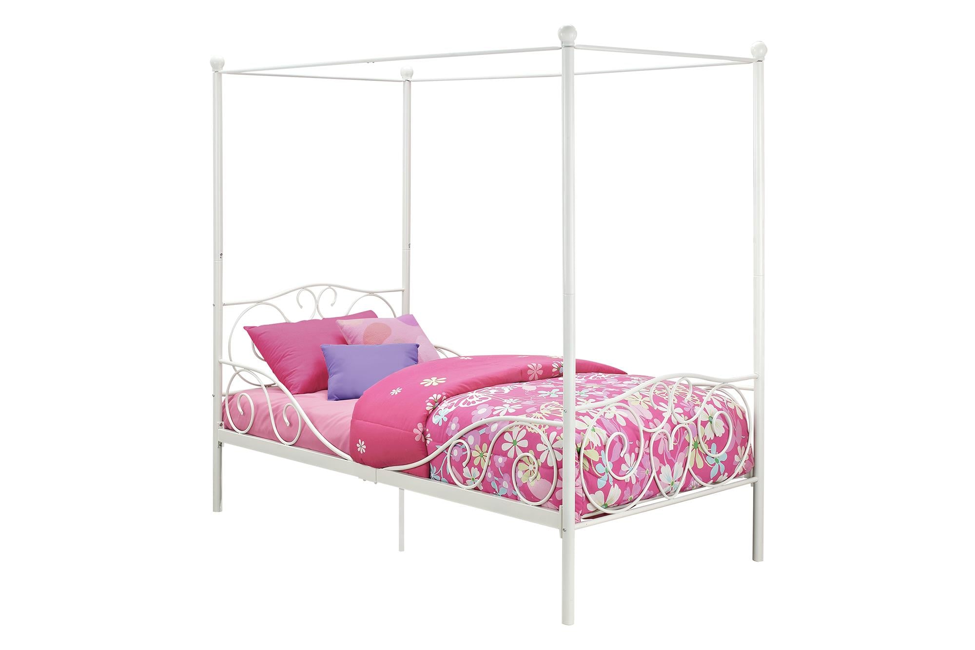 DHP Canopy Metal Bed - White - Twin