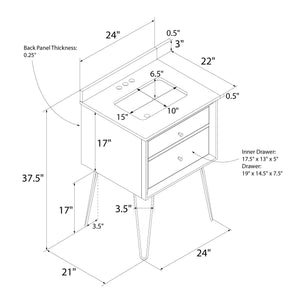 DHP Tribecca 24" Floating Bathroom Vanity - Gray - 24"