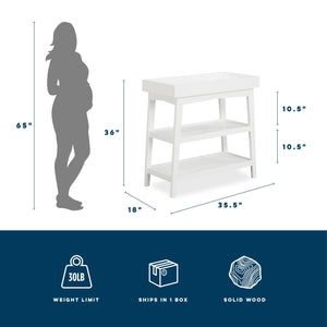 Novogratz Harper Open Changing Table, White - White