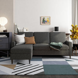 DHP Kaci Sectional Sofa - Charcoal